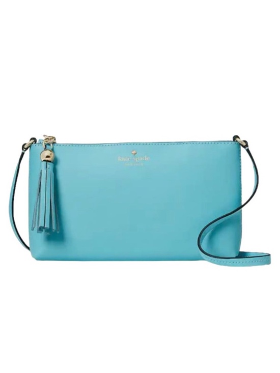 kate spade Handbags - NWT Kate Spade Amy Ivy Street Tassel Stone Blue Crossbody Purse Bag